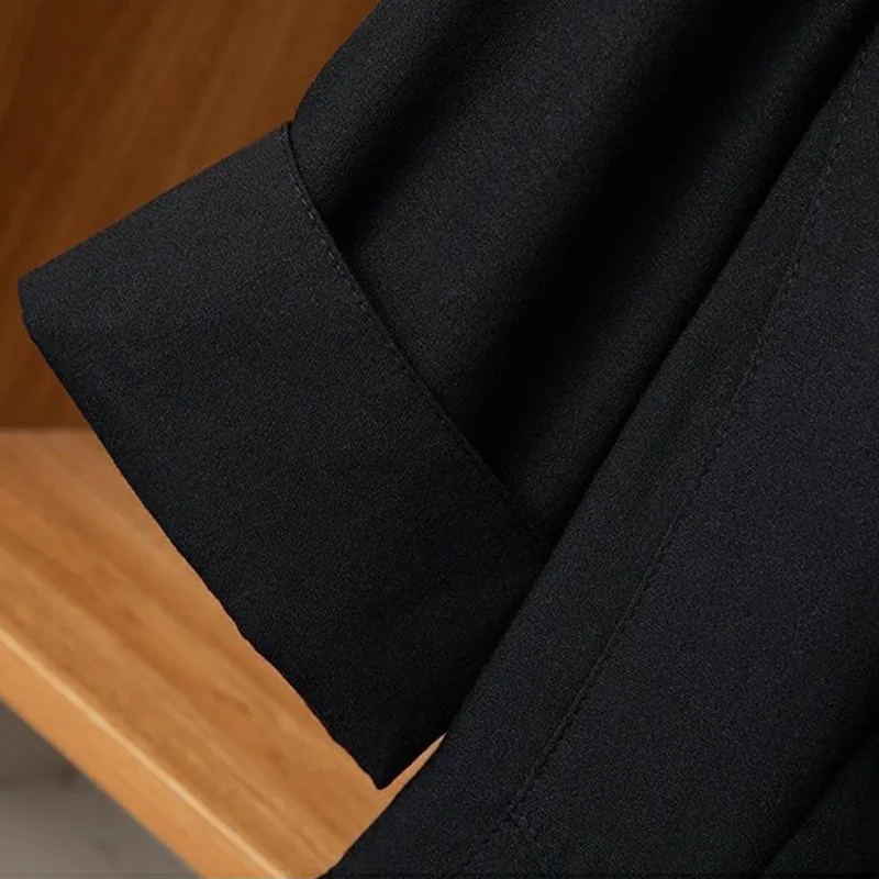Schwarz solide lässige Turn-Down-Kragen Single Button Kurzarm Damen jacke koreanische Mode Anzug Blazer kurze Jacken Mantel 2024