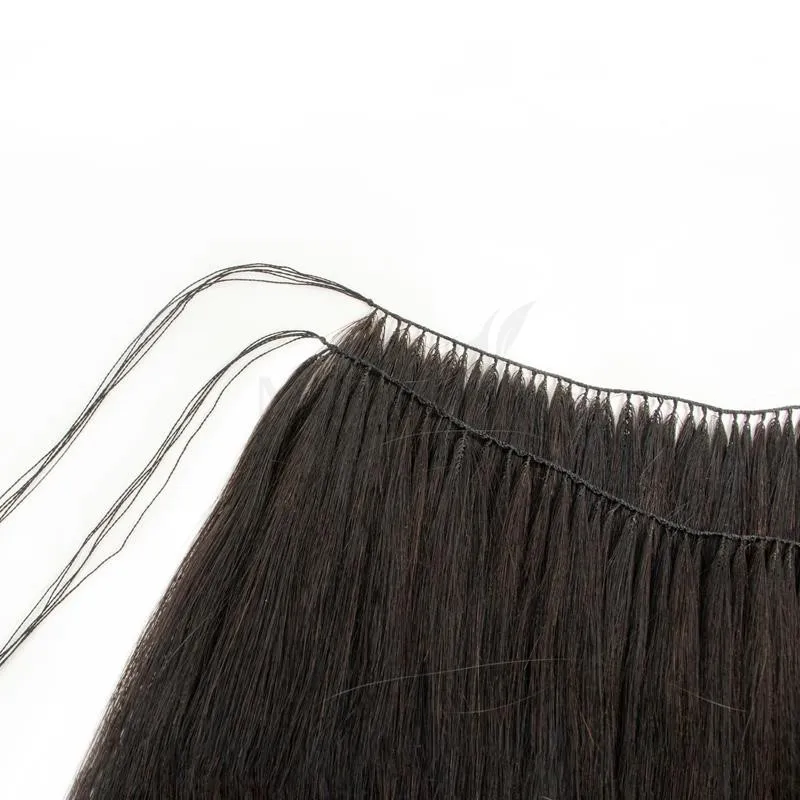 Extensões de cabelo de penas, linha de peixe natural, cabelo humano, não remy, micro anéis invisíveis, trama de extensão de cabelo, 100 fios
