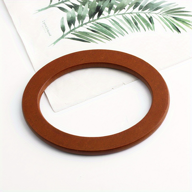 2PCS Oval Wooden Purse Handle Replacement Handmade Bag Handbag Crossbody Bag DIY Crafts Sewing Accessories Wooden Handle Frame