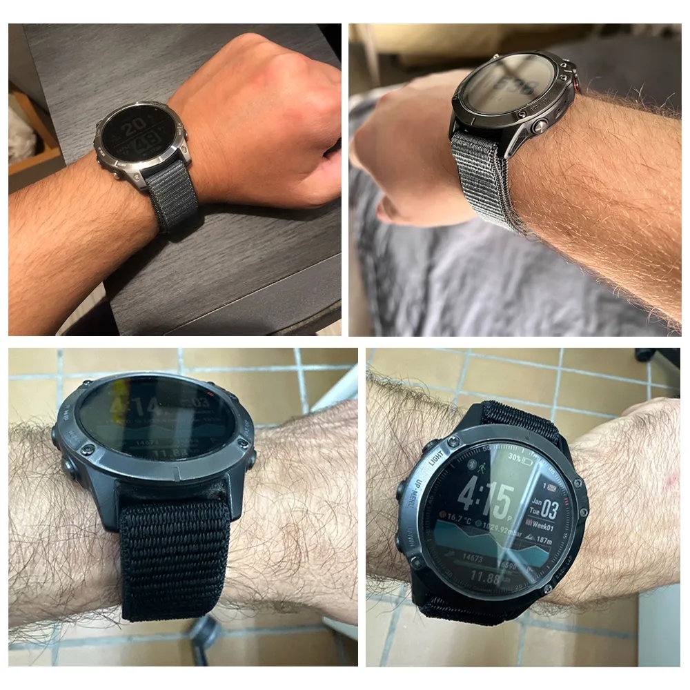 Pętla z haczykiem 22 mm 26 mm Nylonowy pasek do zegarka Garmin Fenix 7 7X 6X Pro/Epix Pro Gen 2 47 mm 51 mm/Enduro/TACTIX/Forerunner 965 955