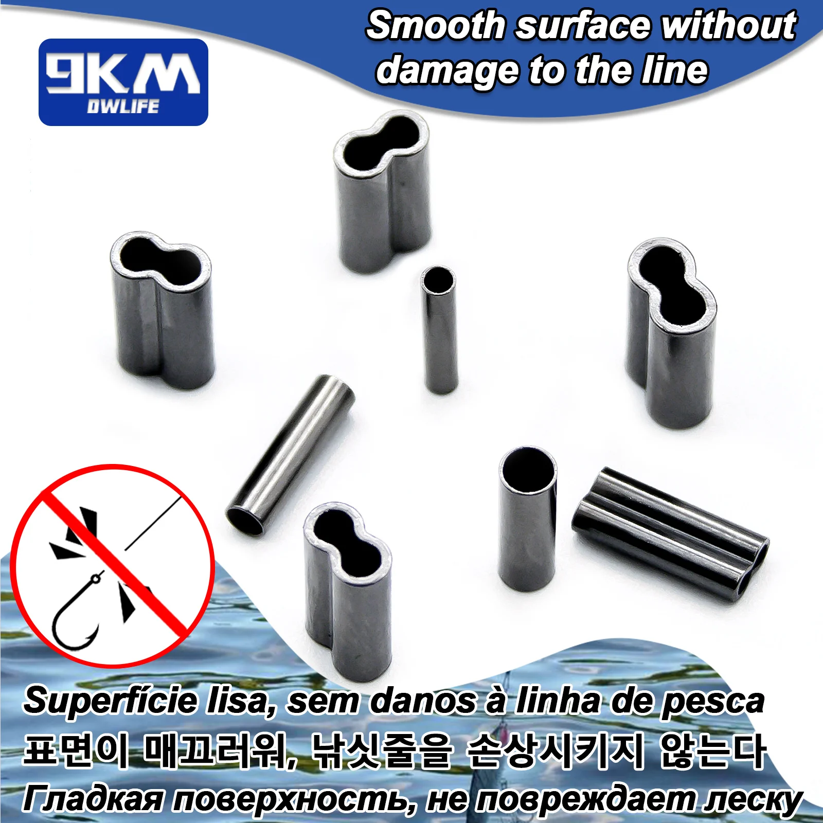 50 ~ 200 Chiếc Dây Câu Cá Ống Đồng Thau Câu Cá Đơn Đôi Nòng Cạo Lông Tay Dây Câu Phụ Kiện Câu Cá Đầu Nối Ống