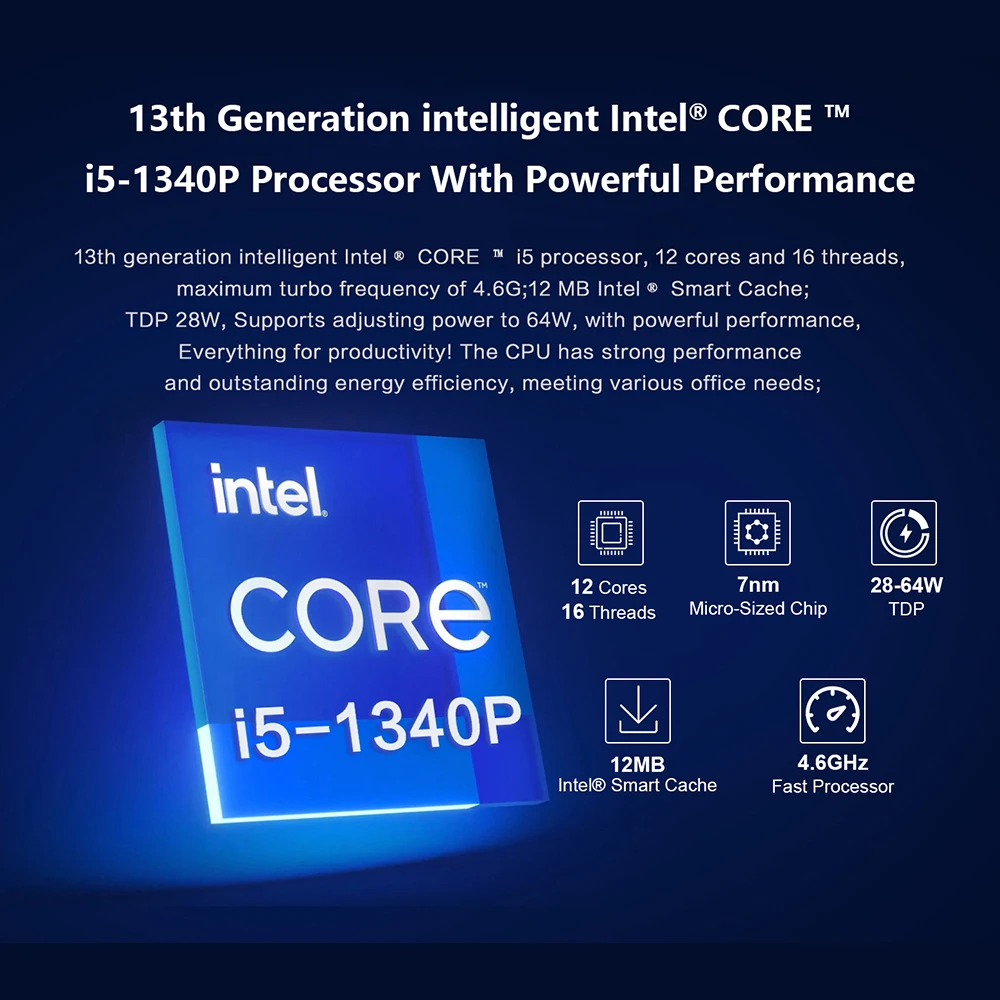 MLLSE G5 Mini PC Intel i5-1340P Windows 11 Pro Intel 12th DDR4 16GB RAM 512GB SSD WiFi 6 BT5.2 Computer da gioco desktop Mini Pc
