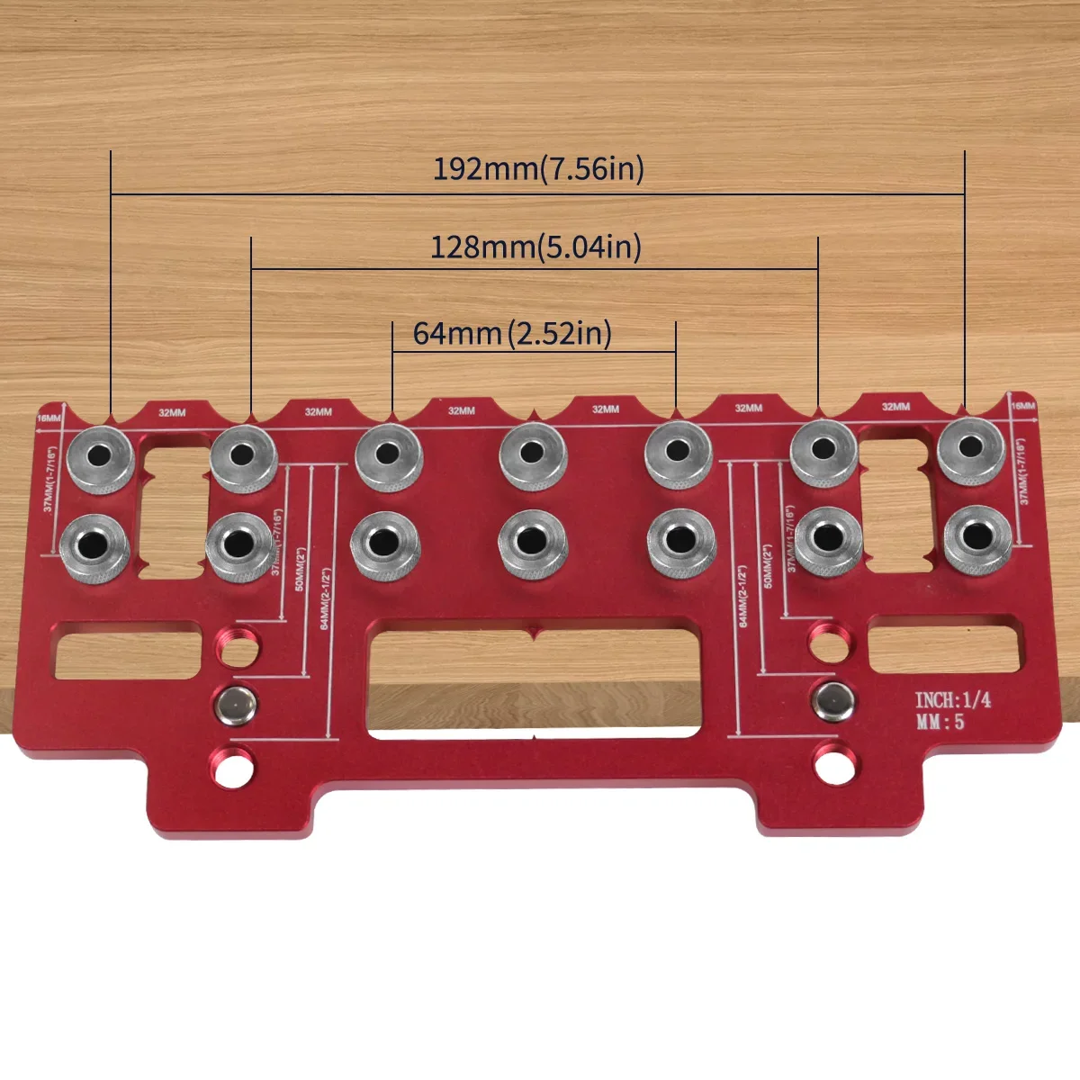 อลูมิเนียม Pocket Hole Jig Kit, 1 ชุด Handle Pitch Punch Hole Locator, ชั้นวาง Pin เจาะท่องเที่ยว Jig, รูตรงเจาะแม่แบบ