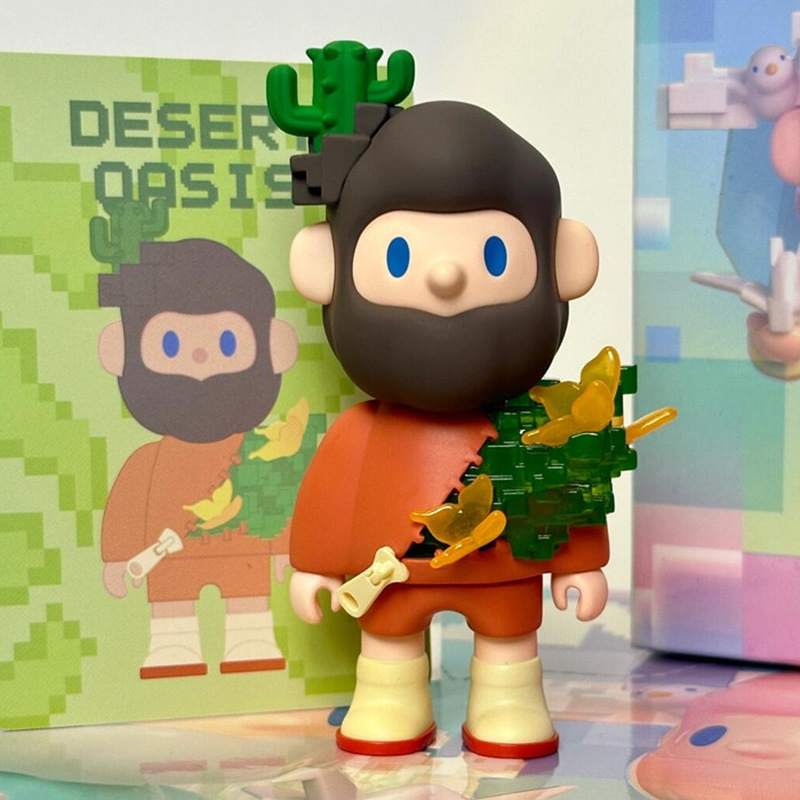 Miniso FARMER BOB Next Generation Pixel Full Universe Trend Blind Box Handmade Doll Desktop Ornaments Girls Holiday Gift