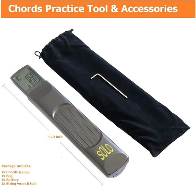 Herramienta de práctica de acordes de guitarra de bolsillo, mástil de guitarra portátil para principiantes de entrenamiento con pantalla de tabla de acordes giratoria