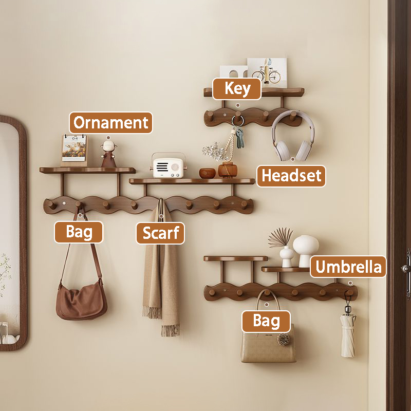 Hall de entrada cabide rack fixado na parede roupas cachecol ganchos armazenamento interior saco chaves organizador cabides com rack armazenamento