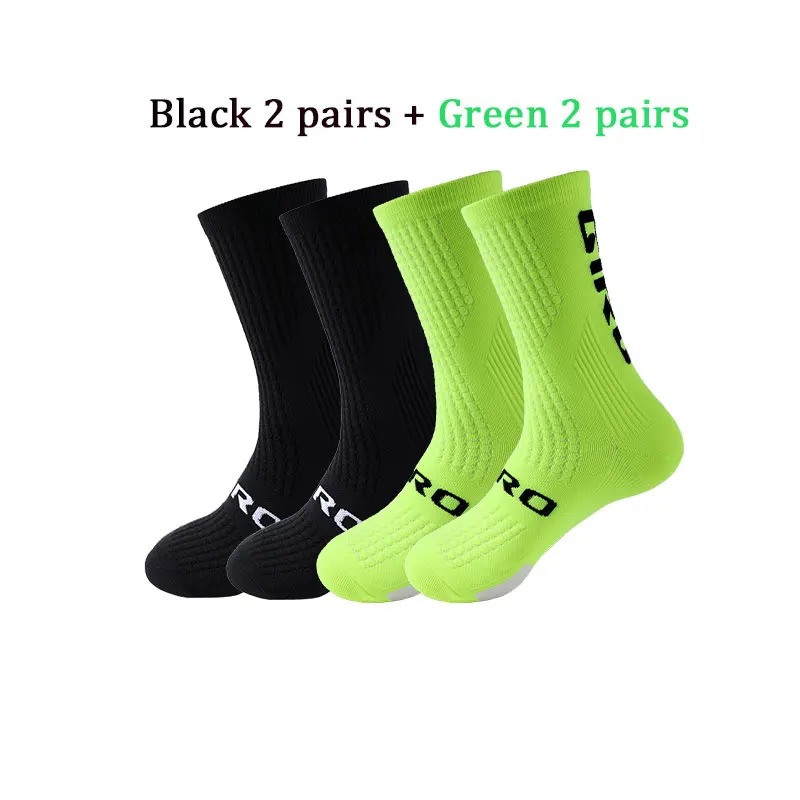 Calcetines de ciclismo para hombre, 4 par/set, calcetines de ciclismo para mujer, calcetines deportivos absorbentes del sudor, transpirables, calcetines de compresión para fútbol, venta al por mayor