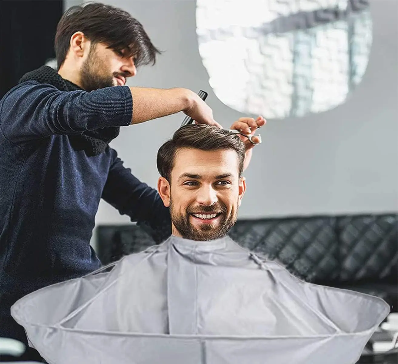 Haarschneideumhang Haarschnittumhang Friseurumhang Haarfänger Haarkappe Haarschneidewerkzeuge Regenschirm Friseursalon Umhang