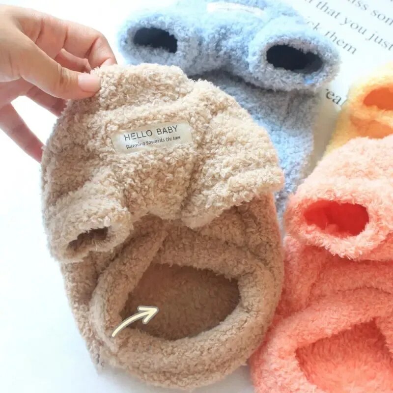 Ropa cálida de lana suave para perros pequeños, abrigo grueso para cachorros, chaqueta para CatCrew, camisa con hebilla de cordón, perros medianos, Invierno