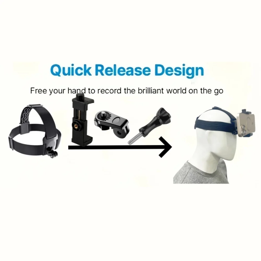 Head Strap Cell Phone Holder Headband Mounting Kit Cell Phone Mounting Bracket For Gopro Hero 11 10 9 8 7 Action Camera