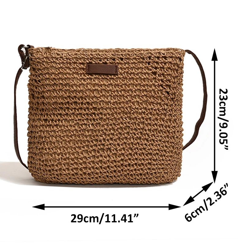 Bohemian Straw Beach กระเป๋าผู้หญิงความจุสูง Handmade ไหล่กระเป๋า Casual ทอ Totes กระเป๋าคลัทช์กระเป๋าถือ