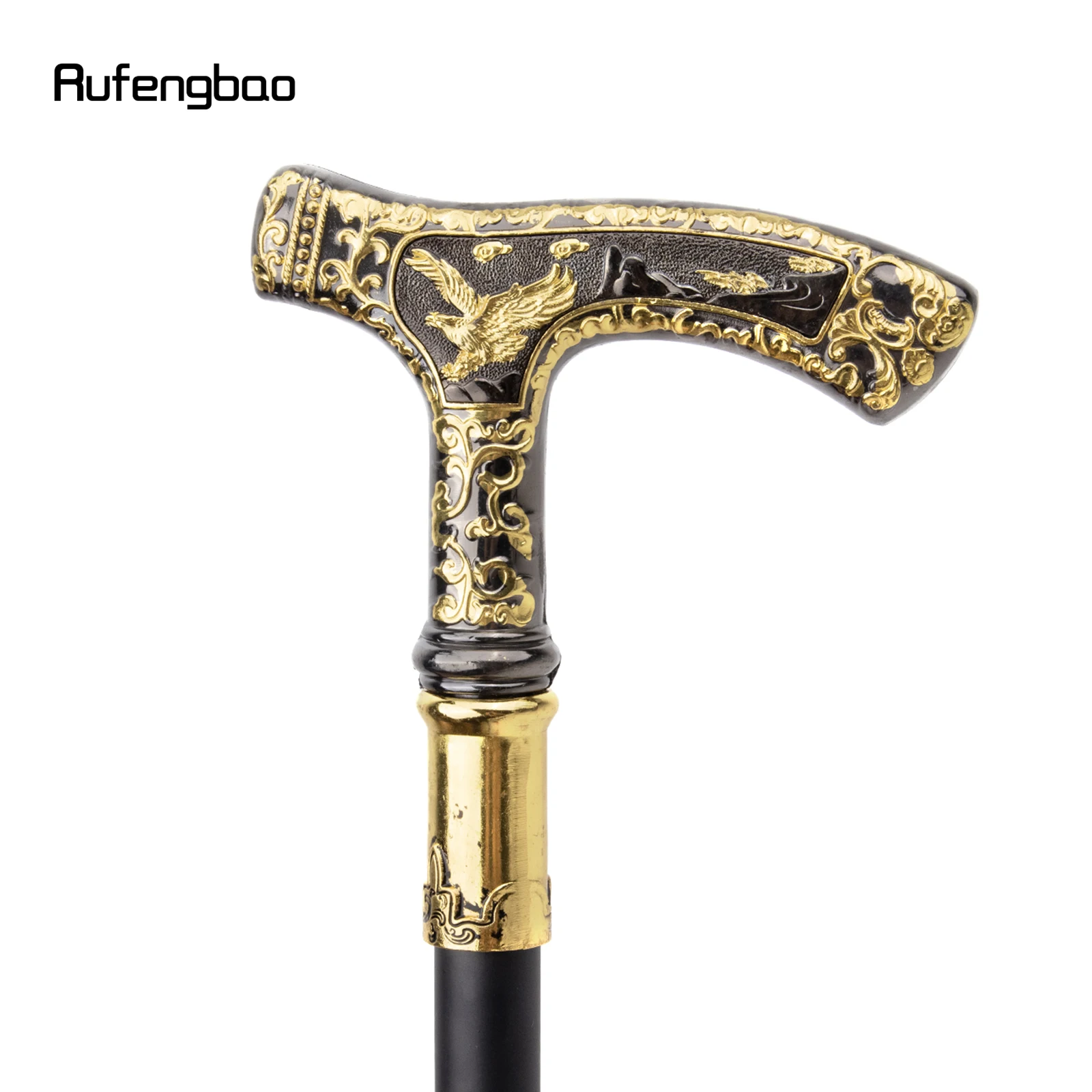 Ouro Preto Luxo Águia Handle Walking Cane Moda Decorativa Walking Stick Gentleman Elegante Cosplay Cane Knob Crosier 90cm