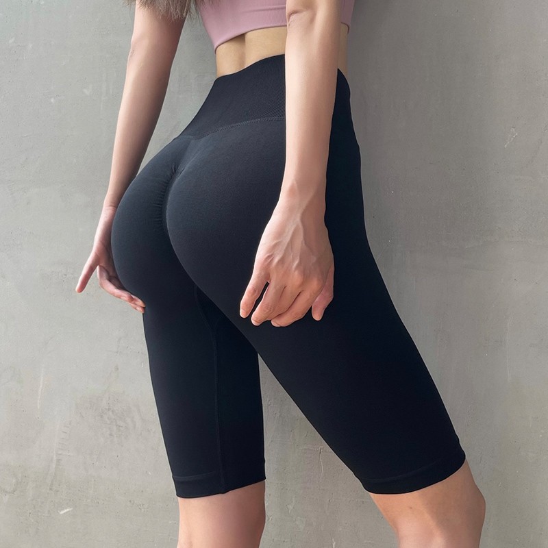 Женские шорты для йоги с высокой талией Спортивные шорты Hip Push Up Мягкие быстросохнущие шорты для бега для фитнеса Шорты для бега с контролем живота Шорты для тренировок в тренажерном зале