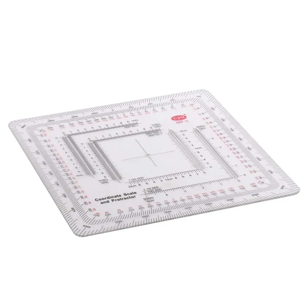 Land Navigation Protractor Coordinate Scale Protractor Map Protractor Topographical for Technical