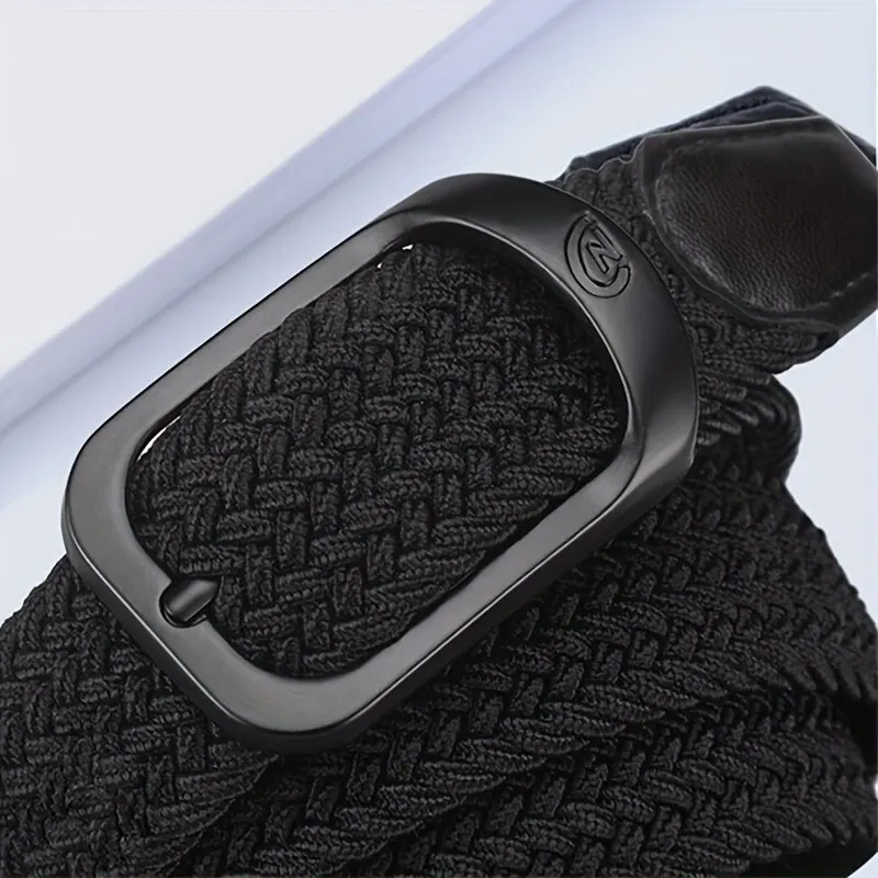 Cinturón para hombre, cinturón elástico tejido informal, cinturón para deportes al aire libre para mujer, sin necesidad de perforar, cinturón de trabajo de escalada para hombres y mujeres, moda