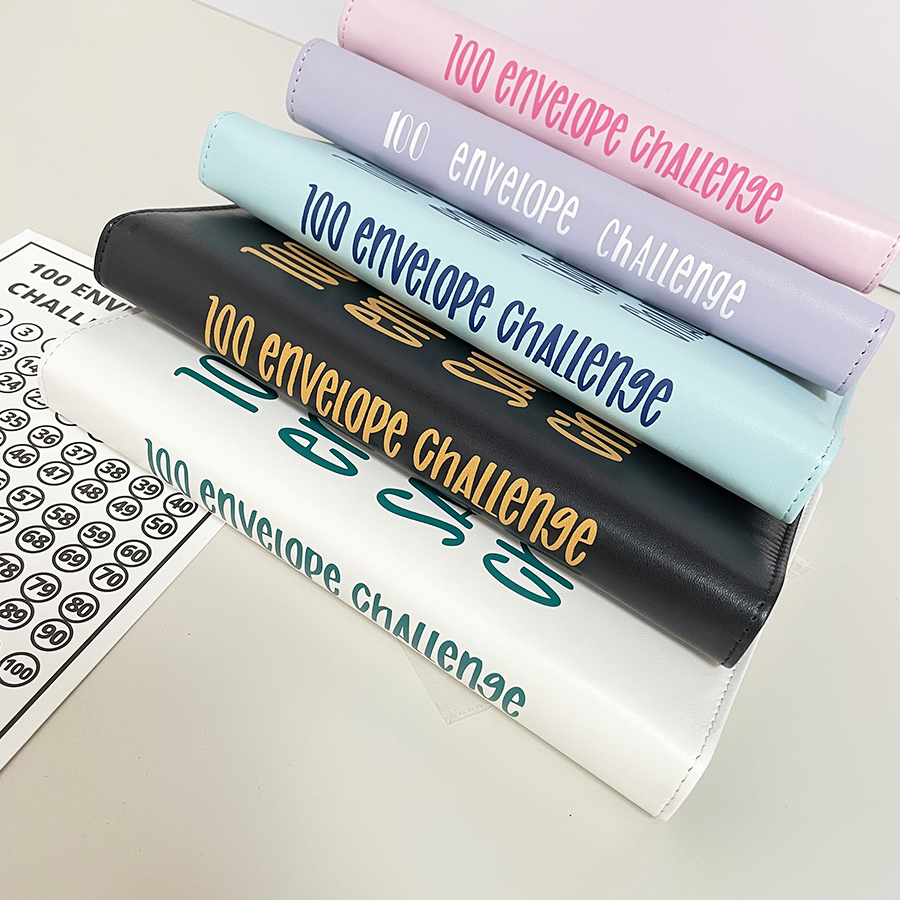 Sharkbang A5 PU 100 ซองจดหมายประหยัดหนังสือท้าทาย,Binder รวบรวมชุดหนังสือ,25 แผ่น 100 กระเป๋าจํานวนแขน,ชุดเต็มผู้ถือ