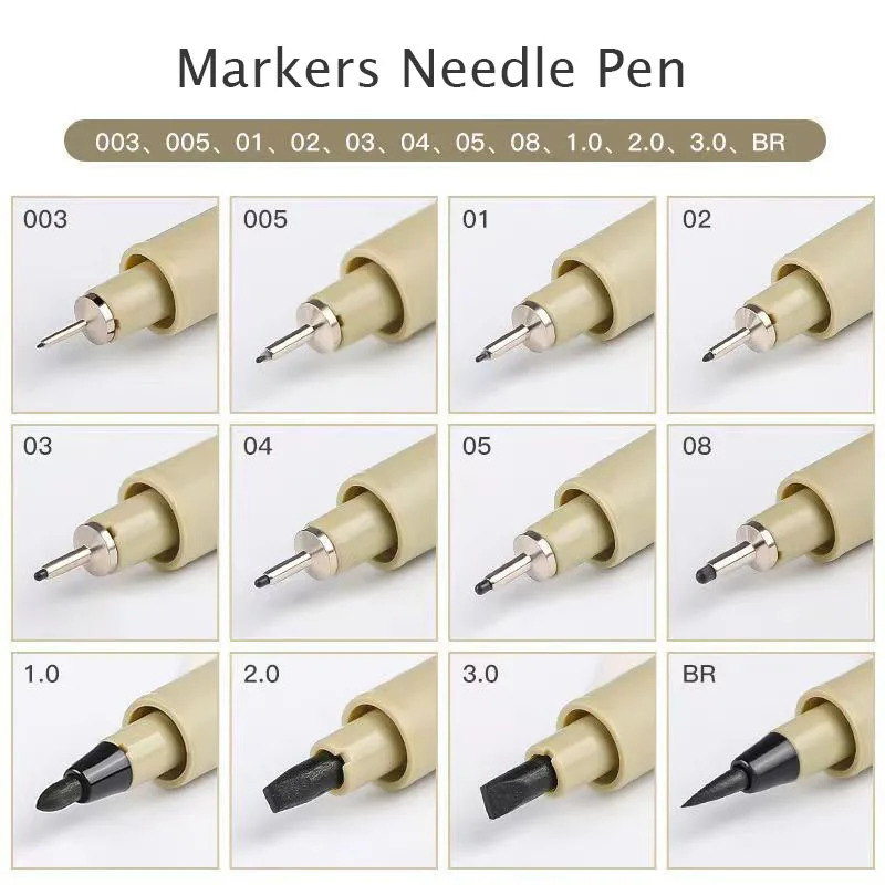 Art Manga Outlining ปากกา Pigment Liner ไมครอนปากกา MARKER ชุด Hook Line เข็มปากกาสําหรับ Sketch แปรงนุ่มเครื่องเขียนอุปกรณ์ศิลปะ