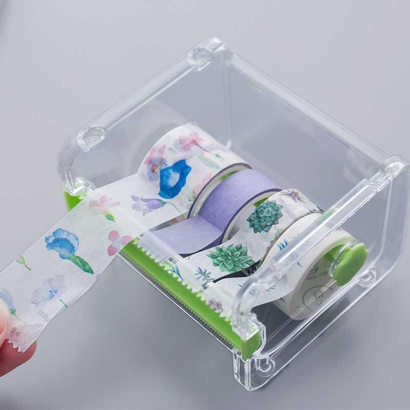 Ensemble de coupe-ruban Washi créatif, outil de ruban adhésif Transparent, distributeur de ruban adhésif, fournitures scolaires, papeterie de bureau pour étudiants