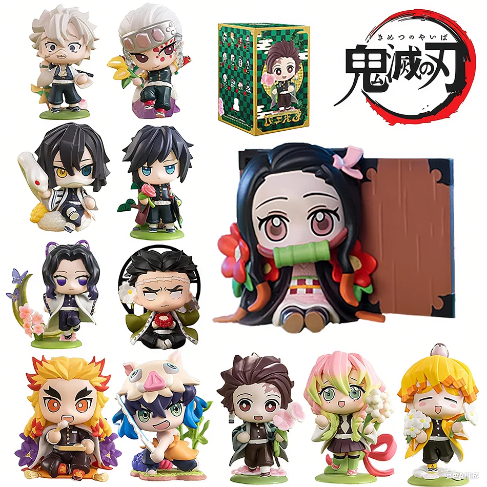 Demon Slayer Tanjiro Kamado Nezuko anime cartoon figuur blinde doos creatieve gepersonaliseerde standbeeld model ornament verrassing geschenkdoos