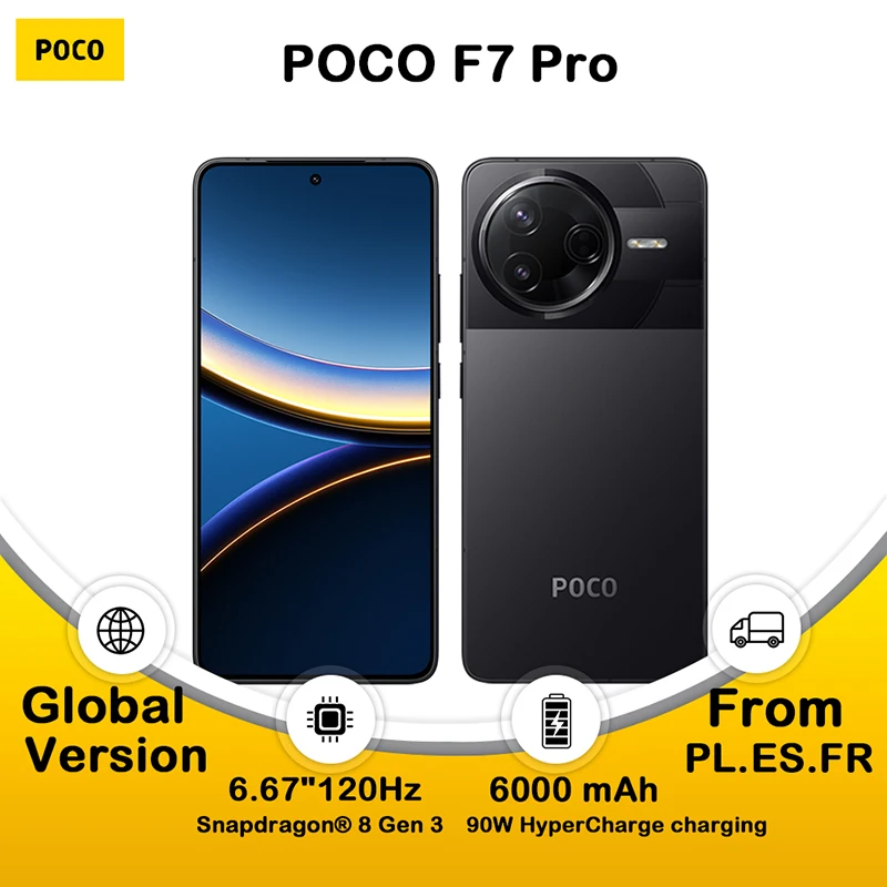 【Marchio+】 Versione globale POCO F7 Pro 5G Snapdragon 8 Gen 3 Fotocamera principale da 50 MP 6,67 "WQHD+ Flusso AMOLED DotDisplay 90 W HyperCharge