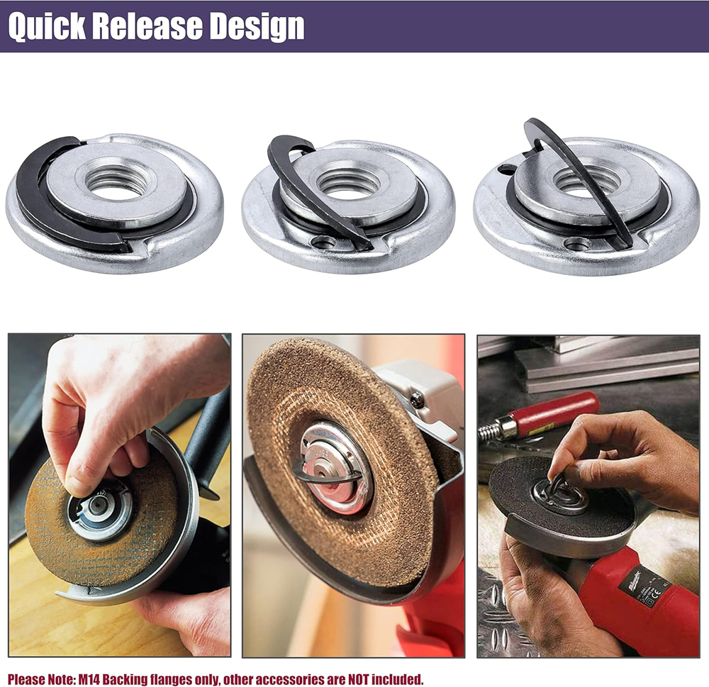 Tuercas de bloqueo para amoladora angular de liberación rápida, repuesto de tuerca con brida M14 para amoladora angular con husillo M14, fácil de instalar