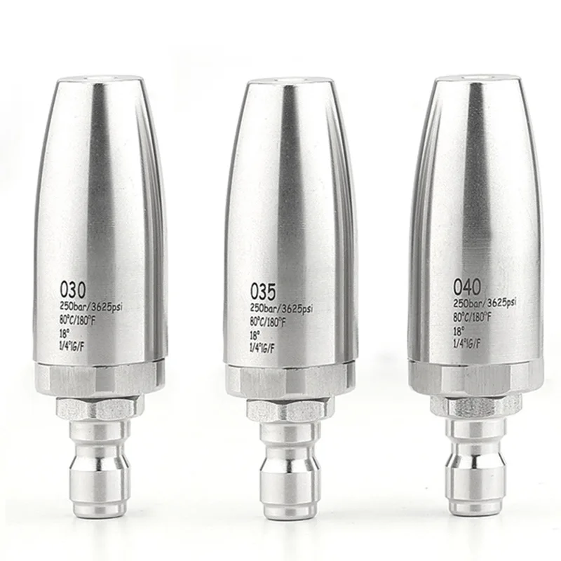 Stainless Steel 360° Swivel Pressure Washer Nozzle, Quick-Connect Lotus Spray Head for Tree Bark & Rust Removal