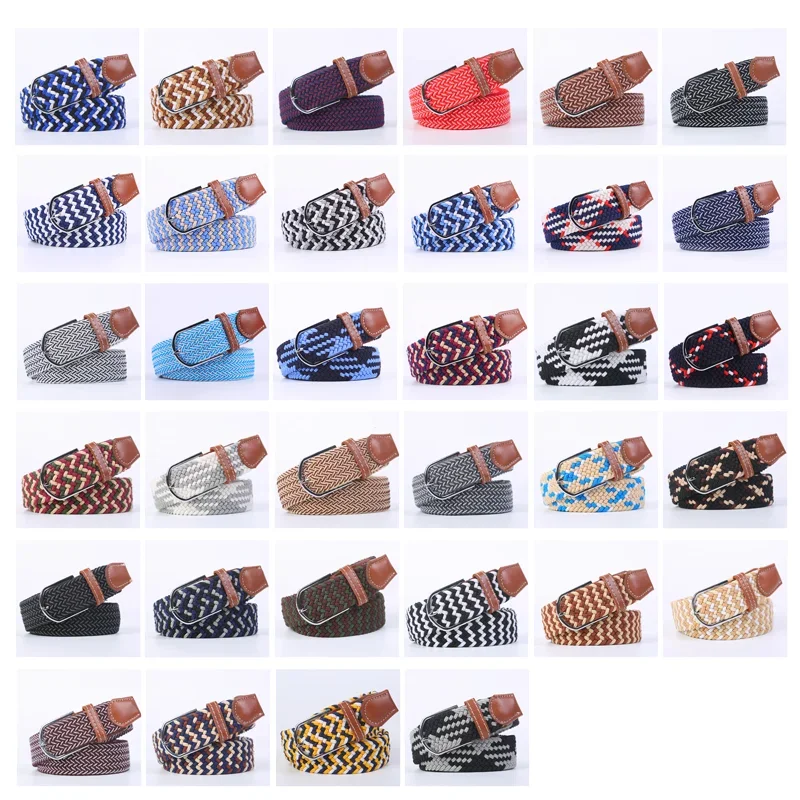 107/120/130 см унисекс эластичная ткань тканый повседневный ремень с пряжкой расширяемый плетеный эластичный холст ремни для отдыха для мужчин и женщин