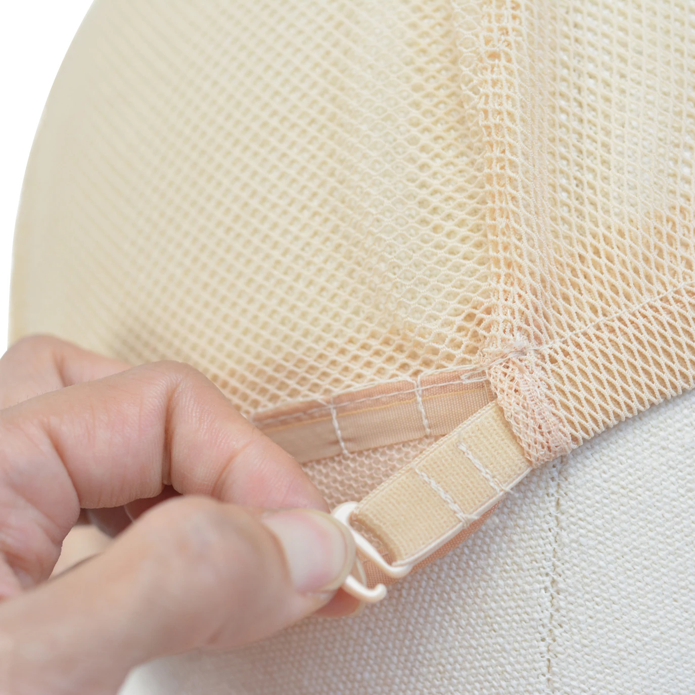Gorros de peluca de encaje doble frontal, redecillas elásticas, gorros tejidos de malla M/L con correas ajustables para hacer pelucas, 1 ud.