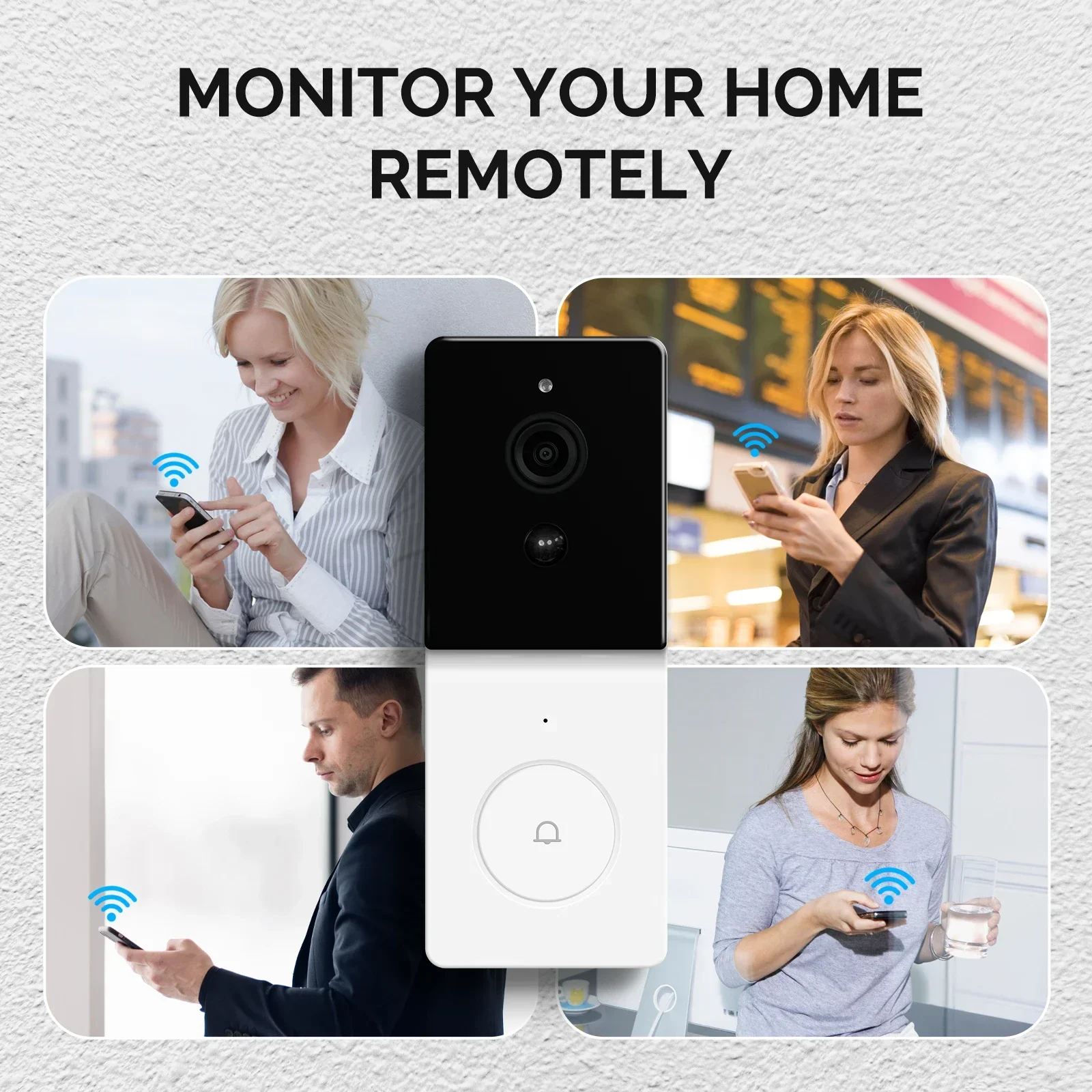 MOES Tuya Smart WiFi видеокамера дверного звонка с двусторонней аудидомофоном, ночным видением и беспроводными дверными продуктами, домашней безопасности