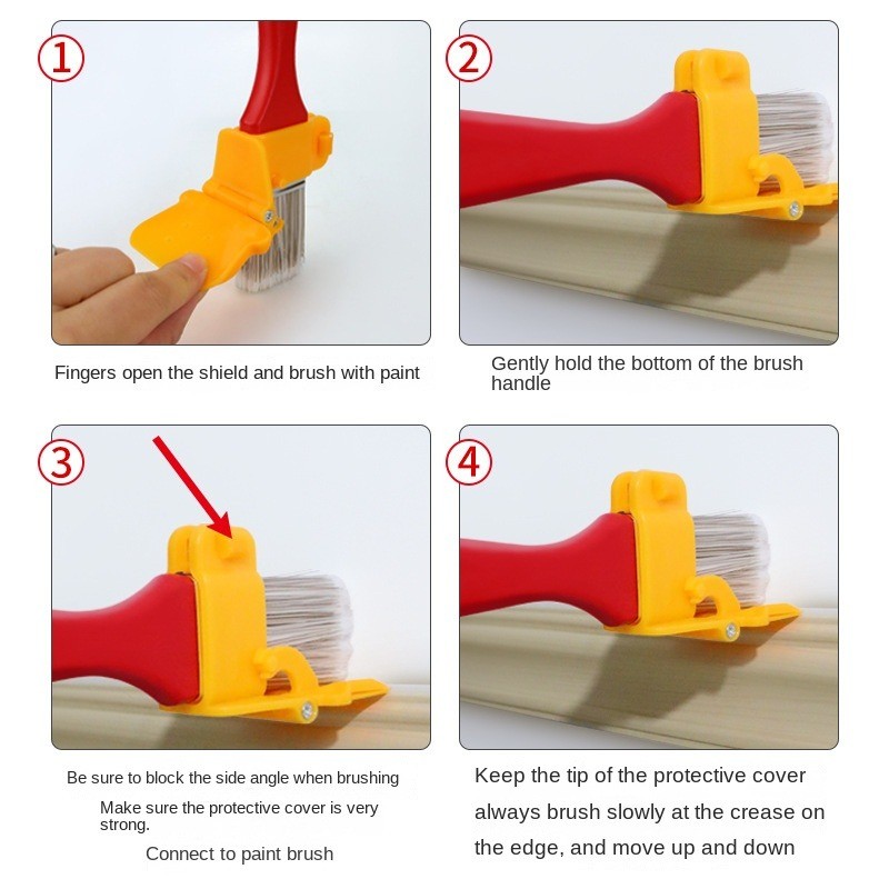 Edging Color Separation Paint Brush Portable Durable Lightweight Cleaning Brush for Frame Wall Ceiling Edges Trim Handle Tool