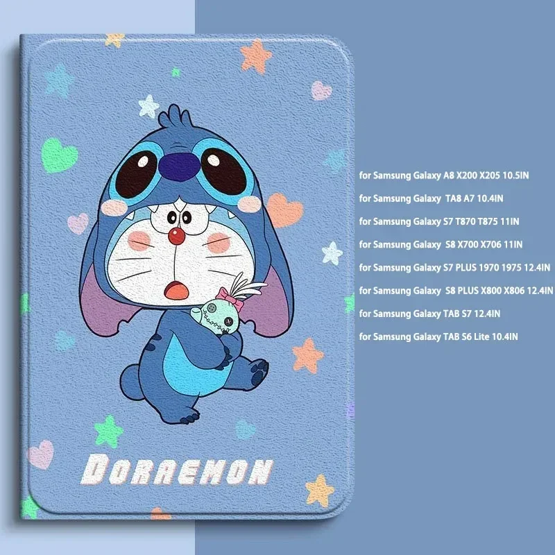 Funda de punto de dibujos animados para Samsung Galaxy Tab S8 TabS9 S7 Plus S7 FE, funda con soporte triple magnético para Tab S6 Lite 10,4 A8 X200