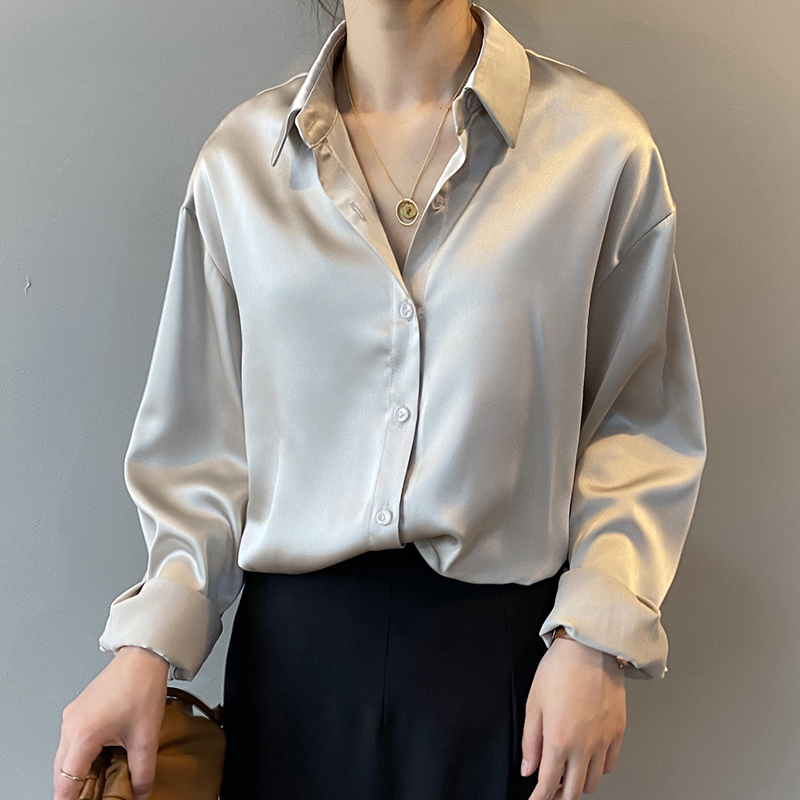 Camisa con botones a la moda de otoño, blusa Vintage de primavera para mujer, camisas informales holgadas de manga larga para mujer, Tops de diseño