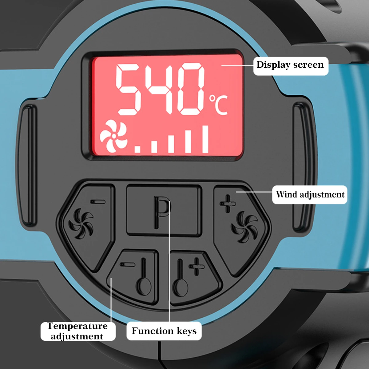 Cordless Heat Gun Wind Speed Optional Temperature adjustment With LED Temperature Display Cordless Hot Air Gun（No battery）
