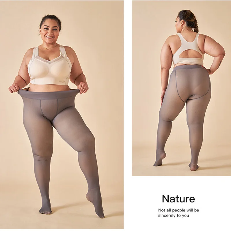 Pantimedias para mujer, medias térmicas gruesas translúcidas sexis cálidas para invierno, medias elásticas de cintura alta, mallas de talla grande, pantimedias
