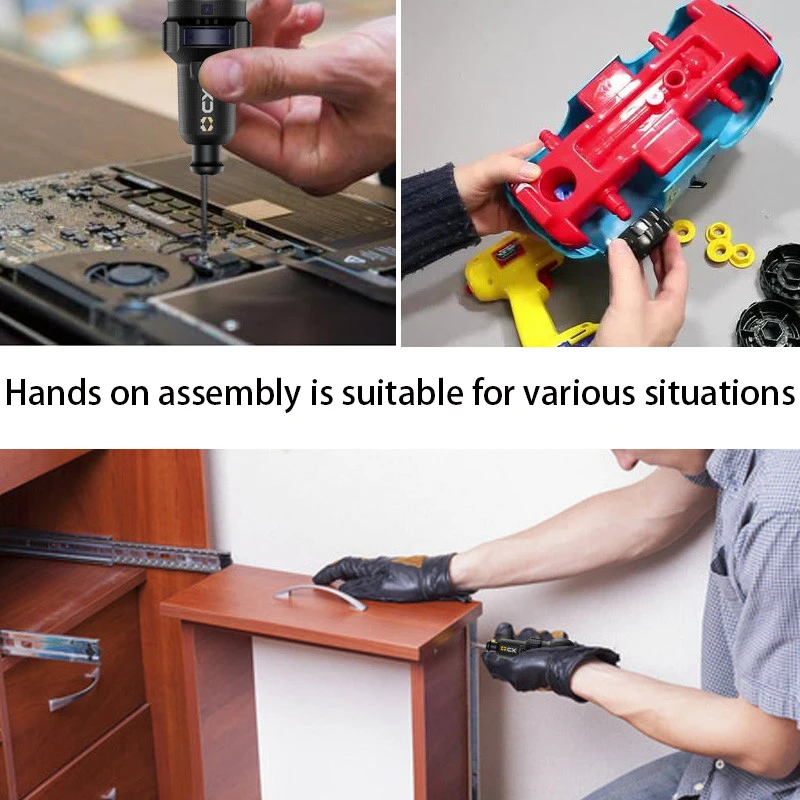 2025 Mini Cordless Electric Screwdriver 3.6V 800Mah Mini Power Tool Rechargeable Lithium Battery Torque adjustment Led Lights