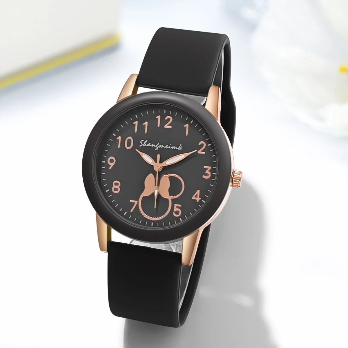 Reloj casual para estudiantes de cuarzo de silicona con dibujos animados deportivos para mujer
