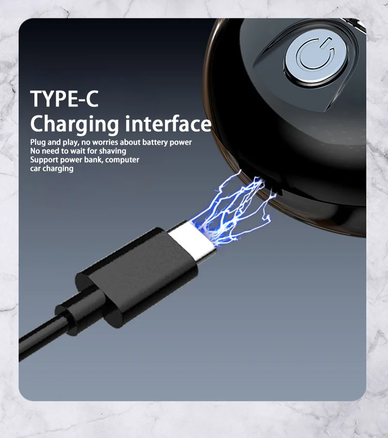 Электробритва с цифровым дисплеем и функцией быстрой зарядки