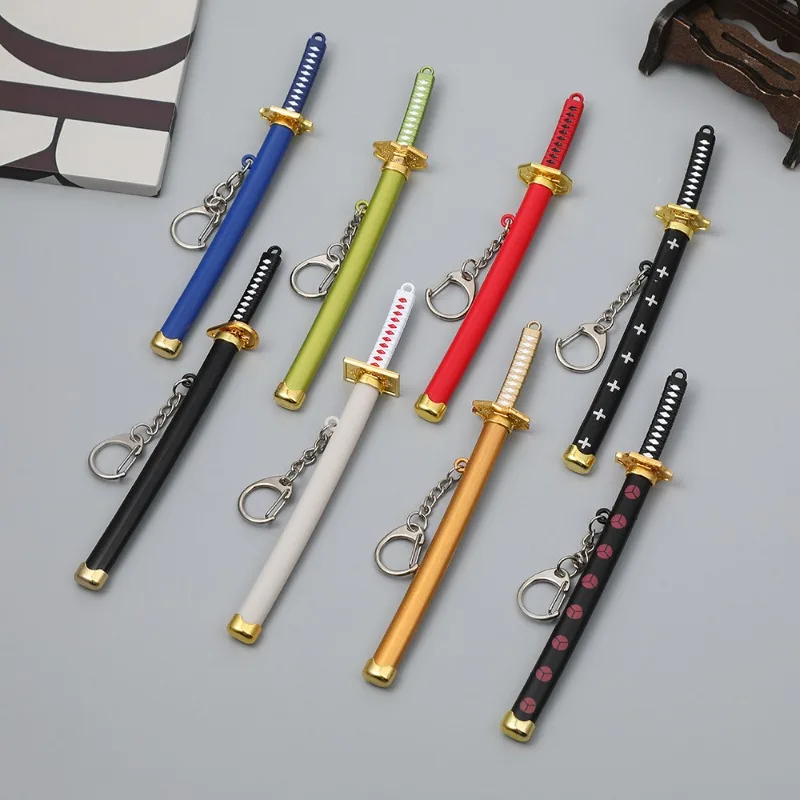 15cm metal uma peça katana espada mini japonês roronoa zoro katana samurai faca falsa liga de ferro espada real anime brinquedo presente