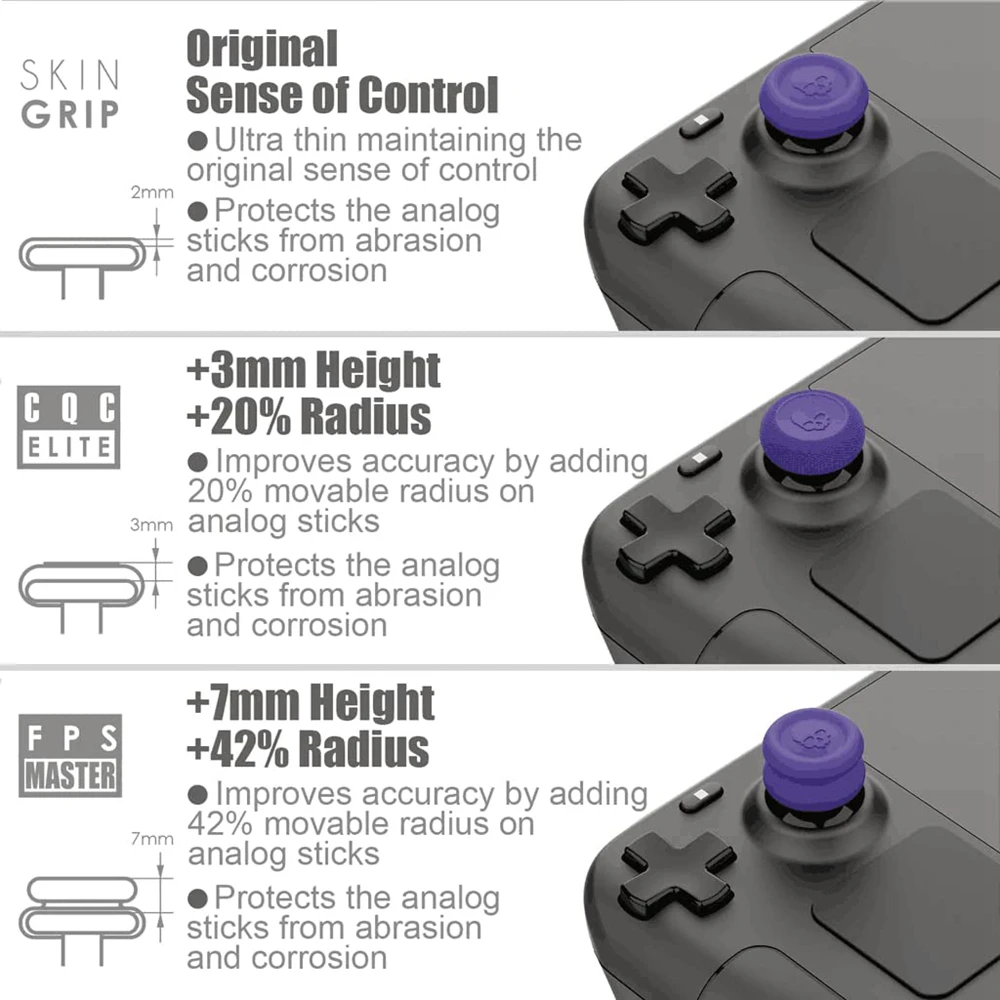 6Pcs Thumb Grip for Steam Deck OLED ROG Ally X  Analog Stick Cap for Steam Deck Non-Slip Thumbstick Cover Cap Accessories
