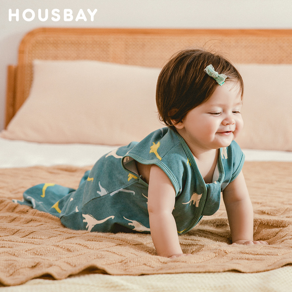 0-24 개월 아기 침낭, 얇은 레이어 수면 자루, 0.5Tog 원피스 잠옷, 베이지 밀 인쇄 담요, 킥 방지 담요