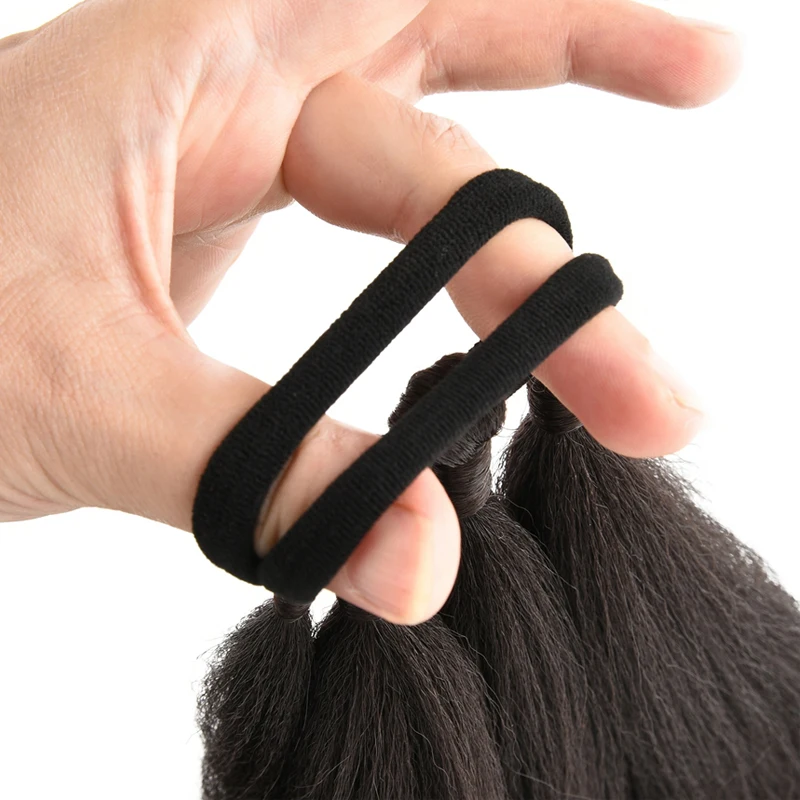 26/34 polegada sintético longo trançado rabo de cavalo extensões de cabelo sintético tranças de boxe envoltório em torno de chignon cauda com faixa de borracha