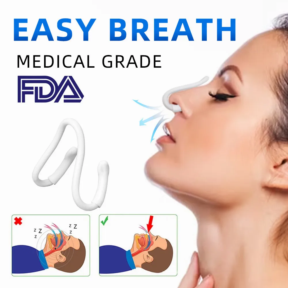 Dilatador Nasal para aliviar los ronquidos, Clip nasal antironquidos de silicona, mejora la ventilación de la nariz, alivia la respiración para un mejor sueño, solución para roncar
