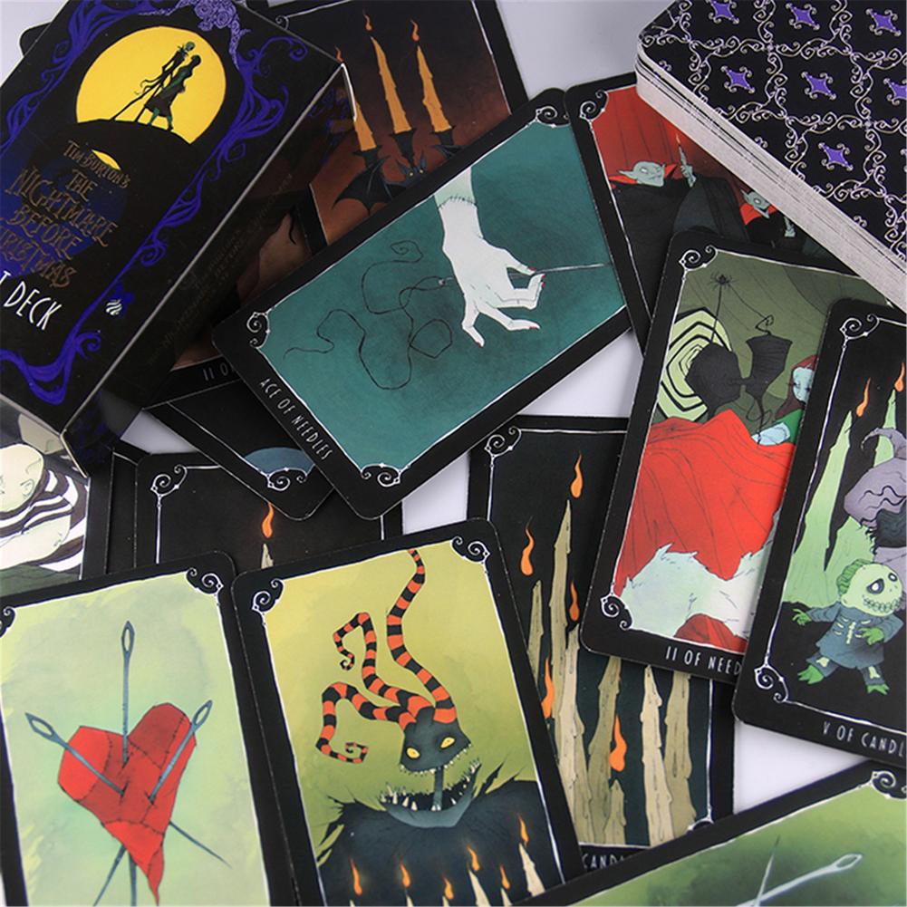 Nightmare Before Christ Mas Tarot Deck และหนังสือคู่มือ 78 การ์ดสํารับและการ์ดเกมเกมกระดาน Divination บอกของเล่นแห่งอนาคต