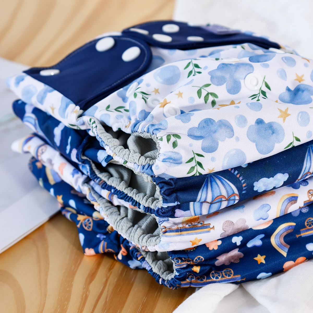 4 Pçs/set Lavável Reutilizável Fralda de Pano Do Bebê Ajustável Fralda Do Bebê Para 3-15kg Bebê