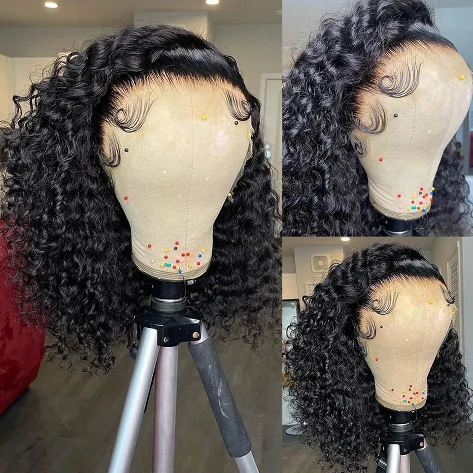 Peluca de cabello humano rizado para mujer, postizo de encaje Frontal 13x4 HD, encaje Frontal 13x4, encaje Frontal 13x4, sin pegamento