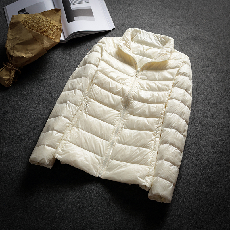 Schinteon Ultralight Witte Eend Donsjack Lente Herfst Warme Slanke Rits Damesmode Lichte Donsjas 13 Kleuren S-7XL