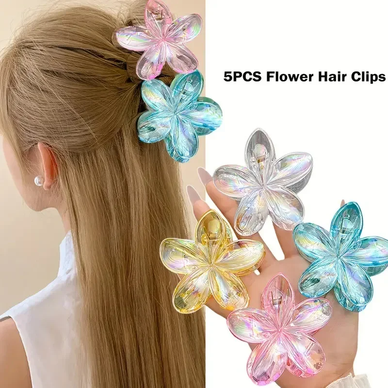 Haarnadel Blume Haarspange Niedliche Halteclip Kunststoff Große Haarklammer Strand Kopfbedeckung Haarschmuck Transparente Haarspange Weiblich