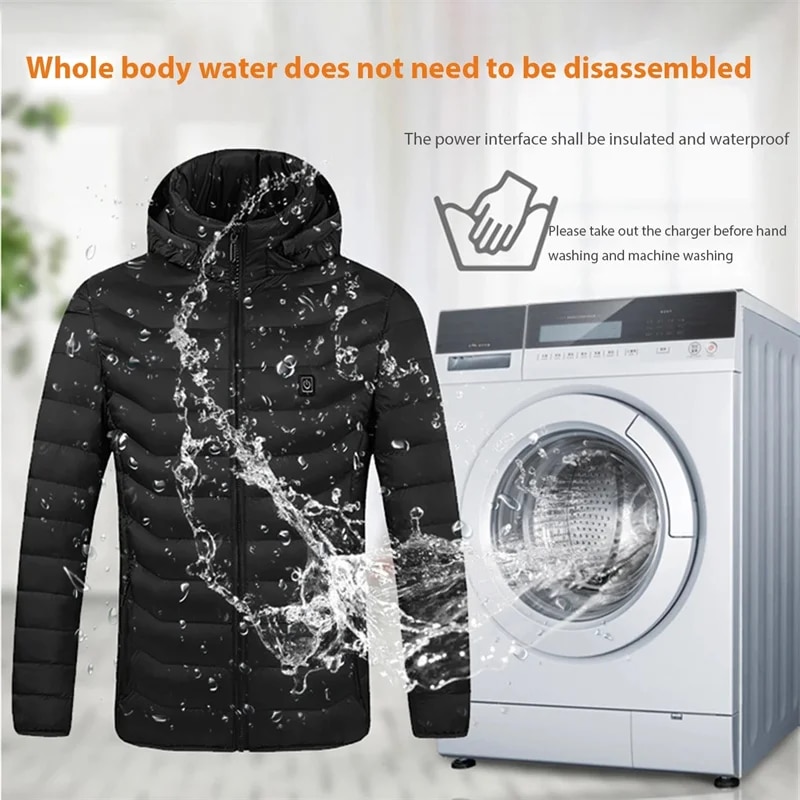 9/21 Bereiche Beheizte Jacke Winter Warme Weste USB Herren Heizjacke Beheizte Weste Mantel Jagd Wandern Camping Outdoor Männliche Kleidung