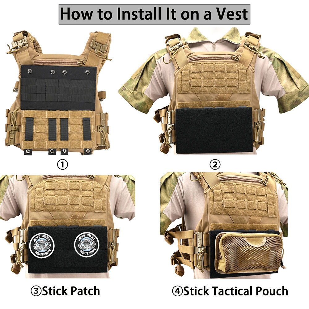 Tactical Molle Patch Panel Mounting Placard Badge Pad Morale Patches Hook and Loop Display Board MOLLE System for Hunting