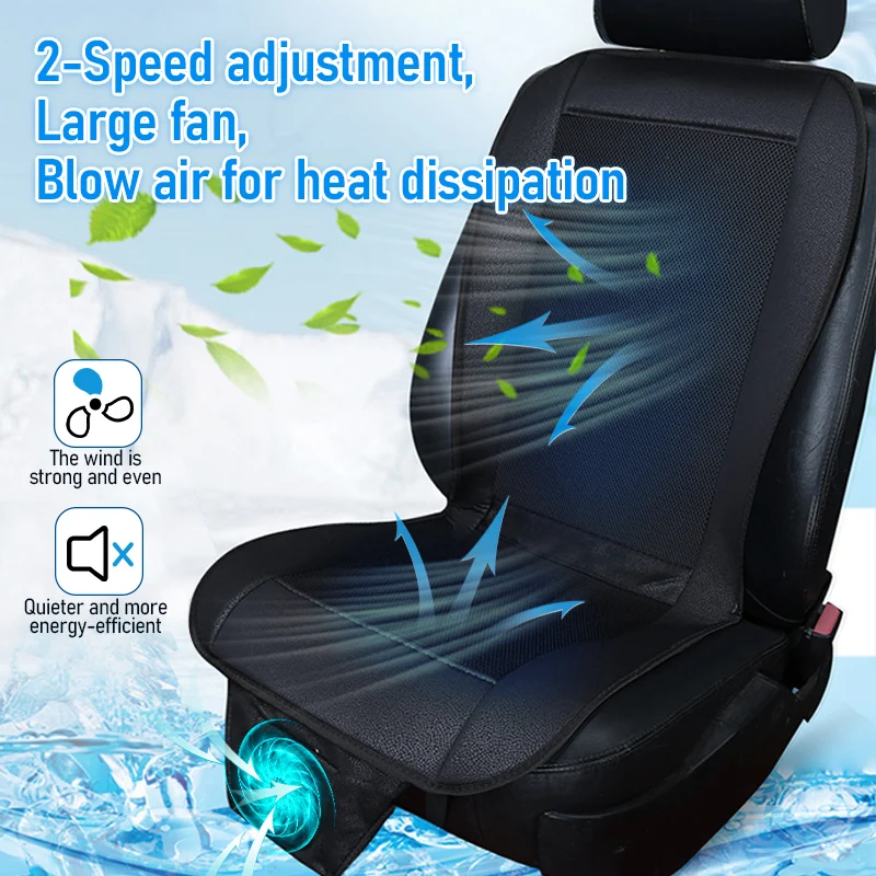 Cojín de asiento de aire fresco de verano para coche, espaciador 3D de 12V CC con 8 ventiladores, asiento de ventilación de soplado rápido, asiento refrigerado Pat de refrigeración